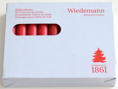 Wiedemann 580801.001 Christbaumkerze - rot, 20 Stück