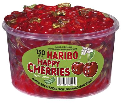 HARIBO 2439444 Happy Cherries Dose mit 150 St 1,2 kg