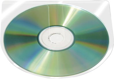 Q-Connect® KF27030 CD/ DVD-Hüllen selbstklebend - ohne Lasche, transparent, 10 Stück