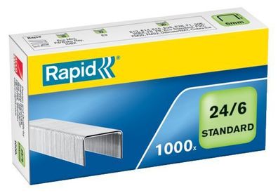 Rapid 24855600 Heftklammern 24/6 Standard, verzinkt, 1.000 Stück