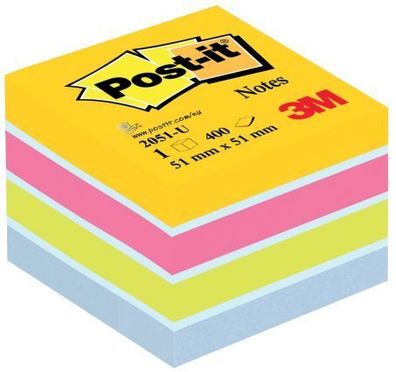 Post-it® 2051-U Haftnotiz-Würfel Mini 51 x 51 mm Ultrafarben (sortiert)(S)