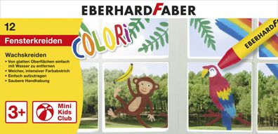 Eberhard Faber 524112 Wachsmalkreide für Fenster 12er Etui(P)