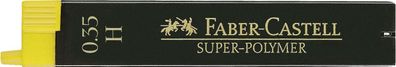 Faber-Castell 120311 Feinmine SUPER-POLYMER, 0,35 mm, H, tiefschwarz, 12 Minen