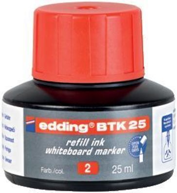 Edding BTK25-002 BTK 25 Nachfülltusche - für Boardmarker, 25 ml, rot