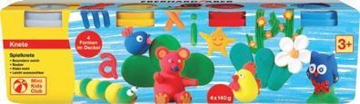 Eberhard Faber 572506 Mini Kids Spielknete Basisfarben, 4 x 140 g