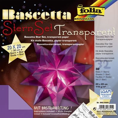 Folia 860/2020 Bascetta Stern - violett, transparent, Ø 30 cm