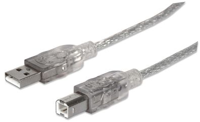 Manhattan 340458 Manhattan USB Kabel A -> B St/ St 3.00m silber