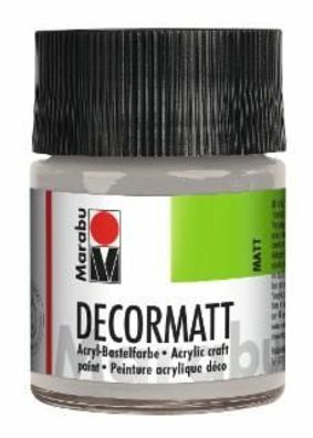Marabu Acrylfarbe "Decormatt", metallic-silber, 50 ml, Glas