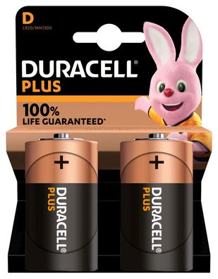 Duracell 019171 2 Duracell Batterien PLUS Mono D 1,5 V
