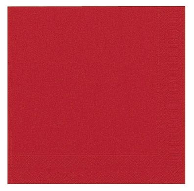Duni 104063 Dinner-Servietten 3lagig Tissue Uni brillant rot, 40 x 40 cm, 20 Stück