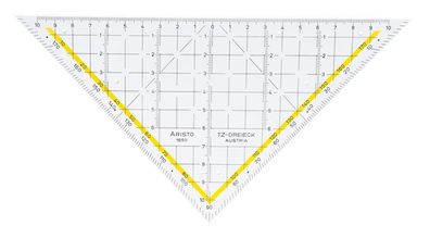 Aristo AR1650/1 Zeichendreieck TZ-Dreieck®, Plexiglas® ohne Griff, 225 mm, glasklar