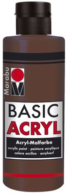 Marabu 1200 04 040 Basic Acryl, Mittelbraun 040, 80 ml