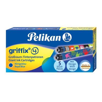 Pelikan 960583 griffix® Tintenpatrone für Füllhalter königsblau Motive sortiert(P)