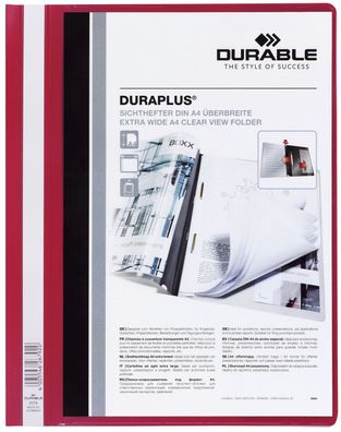 Durable 257903 Angebotshefter Duraplus®, strapazierfähige Folie, A4 + , rot(P)
