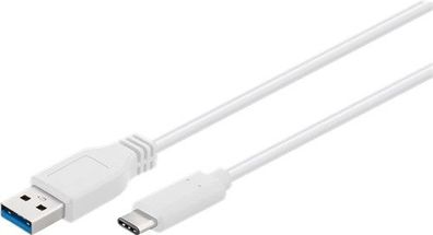 Goobay 67188 USB-C™ auf USB A 3.0 Kabel, weiß, 1 m - USB 3.0-Stecker (Typ A) > ...