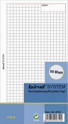Bind® 2610 Ersatzeinlage "kariert" A6 50 Blatt(T)