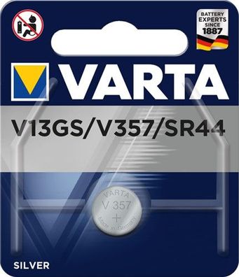10X Varta 38494 Professional Electronics SR44 (V13GS/357), 1 Stk. Blister - Silber...