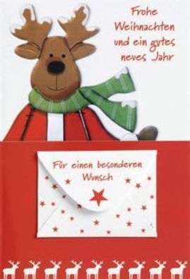 bsb 22-8140 Grußkarte Weihnachten Geldscheinfach - inkl. Umschlag