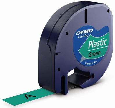 Dymo S0721640 Letratag Band Plastik grün 12 mm x 4 m