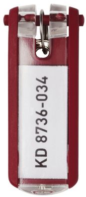 Durable 1957 03 Schlüsselanhänger KEY CLIP - rot - Beutel mit 6 Stück