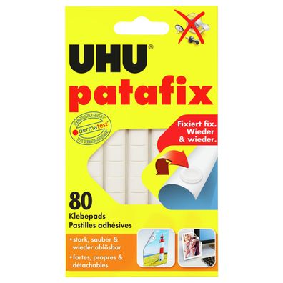 UHU® 48810 patafix, wieder ablösbar, weiß, 80 Stück