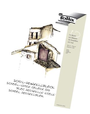 Folia 8353 Schul-Aquarellblock 150 g/ qm DIN A3 weiß 10 Blatt(T)