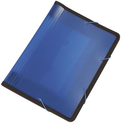 Q-Connect® KF02479 Fächermappe - 13 Taschen, 250 Blatt, PP, transluzent blau