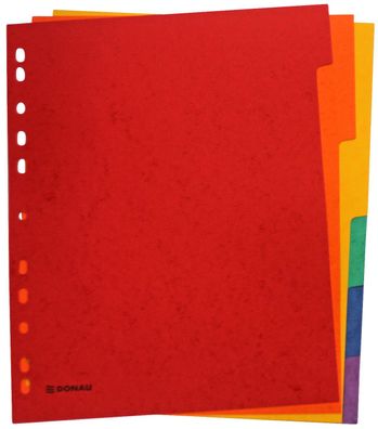 DONAU 8671106-99 Register - blanko, Karton, A4 ÜB, 6 Blatt, 6-farbig
