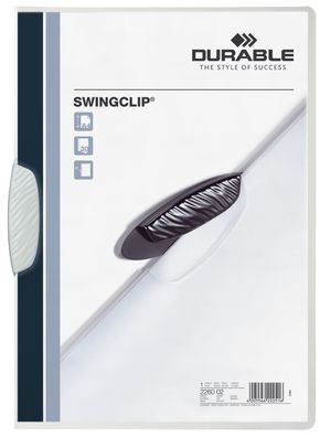 Durable 2260 02 Klemm-Mappe Swingclip®, DIN A4, weiß