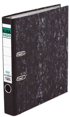 Elba 100555311 Ordner rado Wolkenmarmor - A4, 50 mm, schwarz