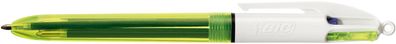 BiC® 933948 Vierfarbkugelschreiber 4 Colours Fluo - 3-Farb-Kugelschreiber + Neongelb