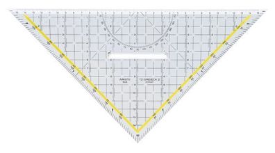 Aristo AR1648/2 Zeichendreieck TZ-Dreieck®, Plexiglas® mit Griff, 325 mm, glasklar