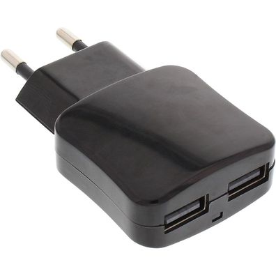 InLine® 31505C USB DUO+ Ladeset, Stromadapter mit 2m Kabel, 100-240V zu 5V/2.1A, ...