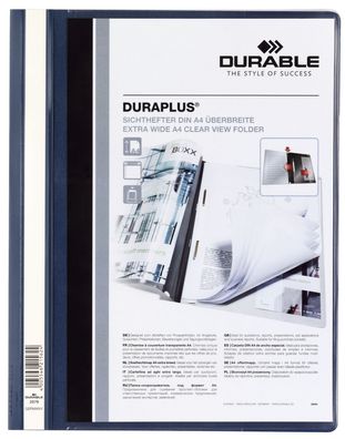 Durable 257907 Angebotshefter Duraplus®, strapazierfähige Folie, A4 + , dunkelblau