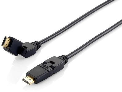Equip 119361 HDMI High Speed Kabel equip 1m Ethernet drehb. Stecker black