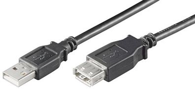 Goobay 68625 USB 2.0 Hi-Speed Verlängerungskabel, Schwarz, 0.6 m - USB 2.0-Stecker...