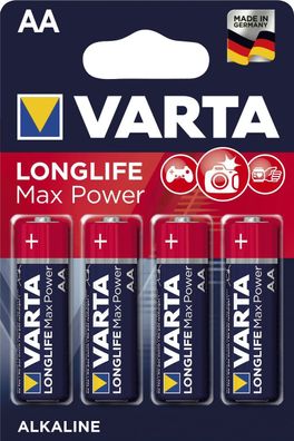 Varta 04706101404 Batterien Longlife Max Power - Mignon/ LR6/ AA, 1,5 V