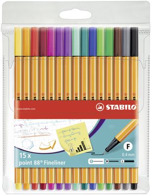 Stabilo® 8815 Fineliner point 88® Etui, mit 15 Stiften