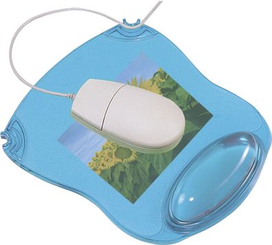 Q-Connect® KF20085 Mousepad mit Gelauflage blau-transparent