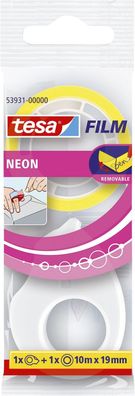 tesa 53931-00000-00 Quick Easy Abroller + 1x Film neon removable 10mx19mm