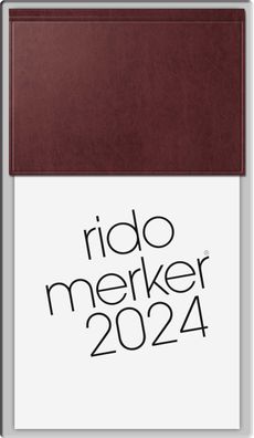 RIDO 70-35 003 274 Tageskalender merker® - 1 Tag / 1 Seite, 10,8 x 20,1 cm, dunkelrot