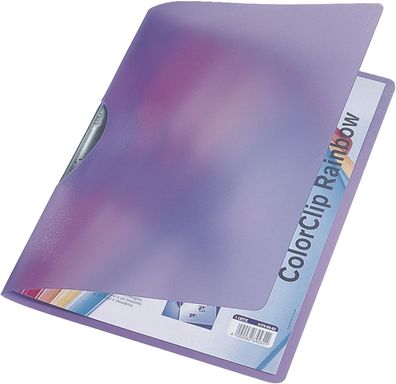 Leitz 41760065 4176 Klemmmappe ColorClip Rainbow, A4, PP, violett