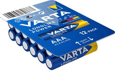 Varta 04903301112 1x12 Varta Longlife Power AAA LR 3 Ready-To-Sell Tray Big Box