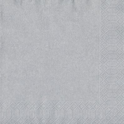 DUNI 105805/ Duni Weihnachts Lunchservietten - 33 x 33 cm, uni silber
