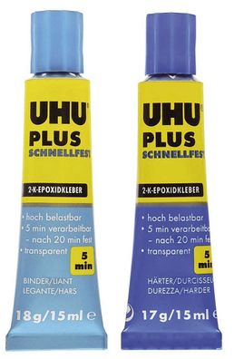 UHU® 45700 PLUS Schnellfest, 2-Komponenten-Epoxidharzkleber, ohne Lösungsmittel, 35 g