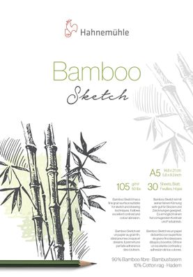 Hahnemühle 10628560 Skizzenblock Bamboo - A5, 105 g/ qm, 30 Blatt
