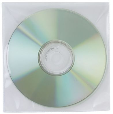 Q-Connect® KF02207 CD/ DVD-Hüllen - Ungelocht, transparent, Packung mit 50 Stück