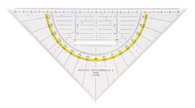 Aristo AR1555/2 Geometriedreieck mit Griff Plexiglas® 225 mm