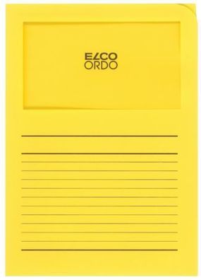 ELCO 73695.72 Sichtmappen Ordo classico gelb 120g 10 Stück Sichtfenster und Linien