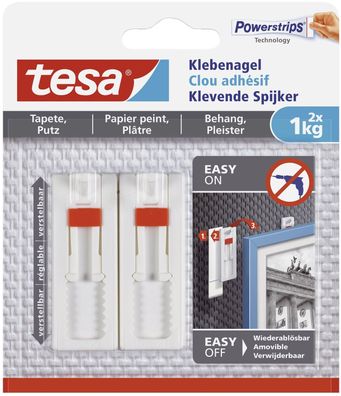 Tesa 77774-00000 1x2 Tesa Verstellbarer Klebe- nagel für Tapeten und Putz 1 kg